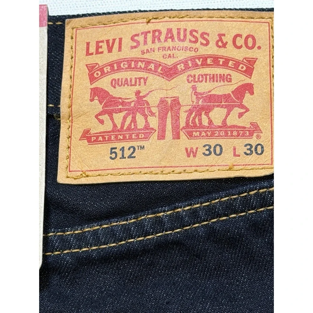 LEVI'S 512 30x30 Slim Taper Jeans Pants Dark Indigo Denim NWT